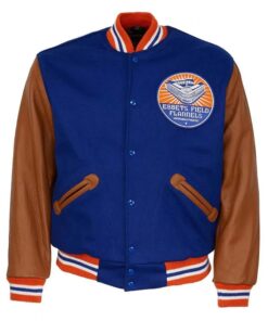 1988 Ebbets Field Flannels Blue and Brown Varsity Jacket