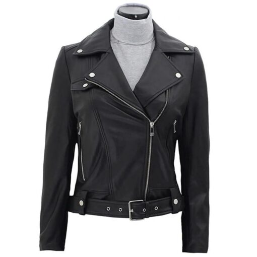 1Up Ruby Rose Biker Black Leather Jacket