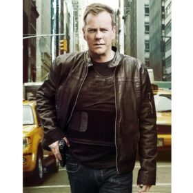 24 Kiefer Sutherland Brown Leather Jacket