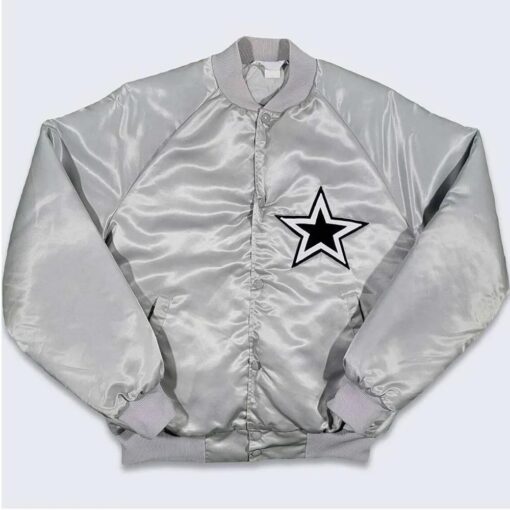 80’S Dallas Cowboys Silver Bomber Jacket