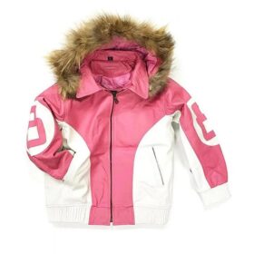 8 Ball Pink and White Parka Jacket with Hood