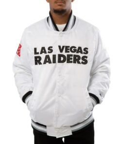 A Stars Las Vegas Raiders White Satin Jacket