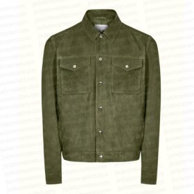 Aasif Mandvi Evil Season 4 Green Suede Jacket