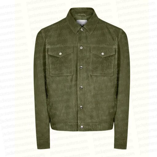 Aasif Mandvi Evil Season 4 Green Suede Jacket