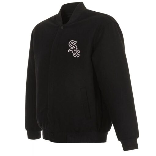 Bomber Chicago White Sox Black Wool Jacket