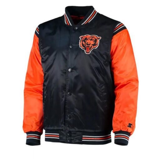 Chicago Bears Navy Blue And Orange Starter Varsity Jacket