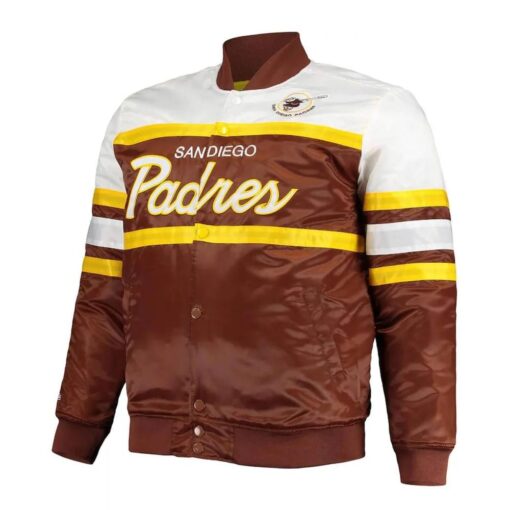 Coaches San Diego Padres Full-Snap Brown/Gold Satin Jacket