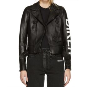 Daryn Carp E! News Daily Pop Biker Black Leather Jacket