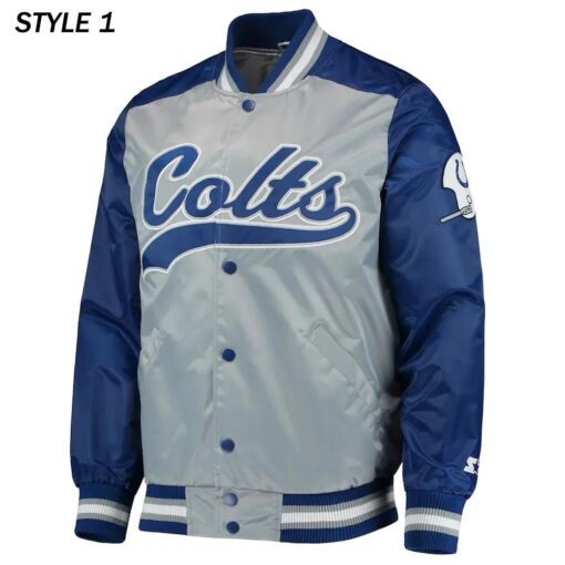 Indianapolis Colts The Tradition Ii Team Full-Snap Satin Jacket