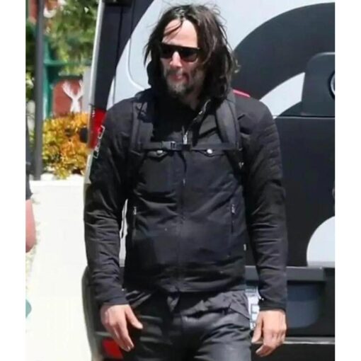 Keanu Reeves Motorcycle Black Cotton Jacket