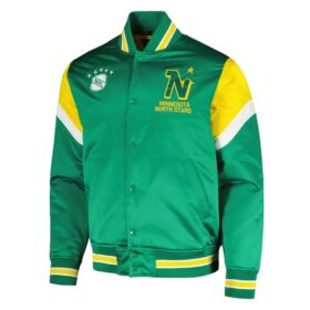 Kelly Green Minnesota North Stars Midweight Satin Jacket