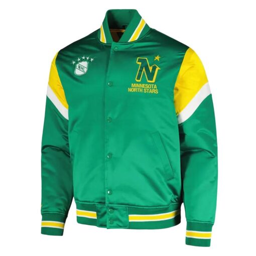 Kelly Green Minnesota North Stars Midweight Satin Jacket