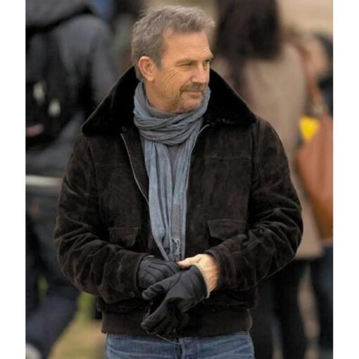 Kevin Costner 3 Days To Kill Black Suede Jacket