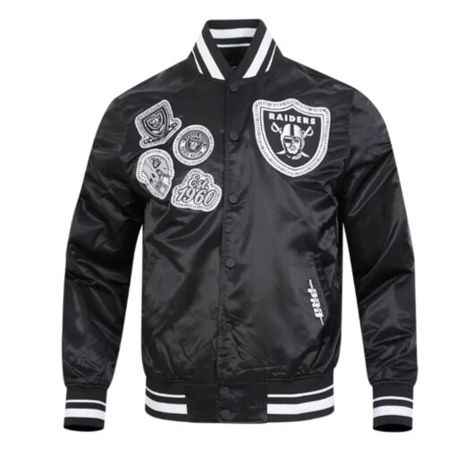 Las Vegas Raiders Diy Pick Stitch Classic Rib Satin Jacket