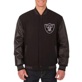Las Vegas Raiders Embroidered Varsity Black Jacket