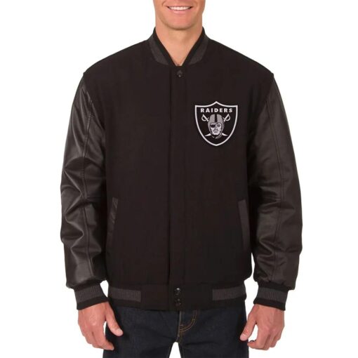 Las Vegas Raiders Embroidered Varsity Black Jacket