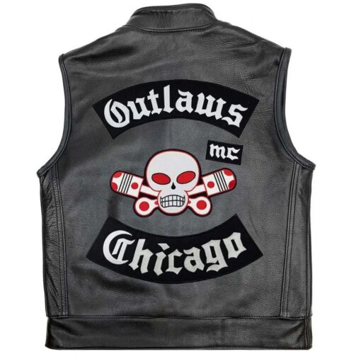 Men’s Outlaw Chicago Mc Leather Vest