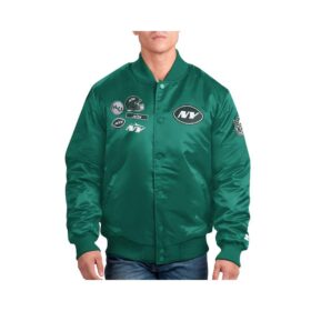 NY Jets Exclusive Green Varsity Satin Jacket