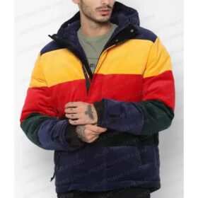 On the Count of Three Christopher Abbott Color Block Hooded Jacket