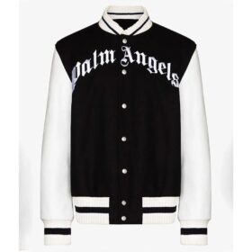 Palm Angels 50 Bear Varsity Black and White Jacket