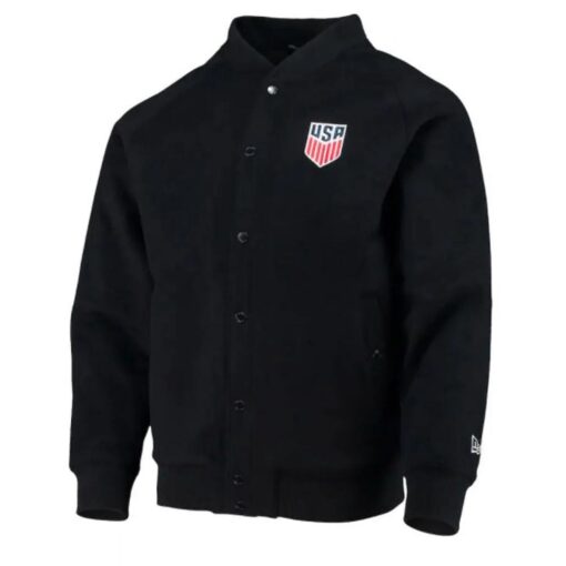 Us Soccer Club Level Raglan 5Th And Ocean By New Era Black Wool Jacket